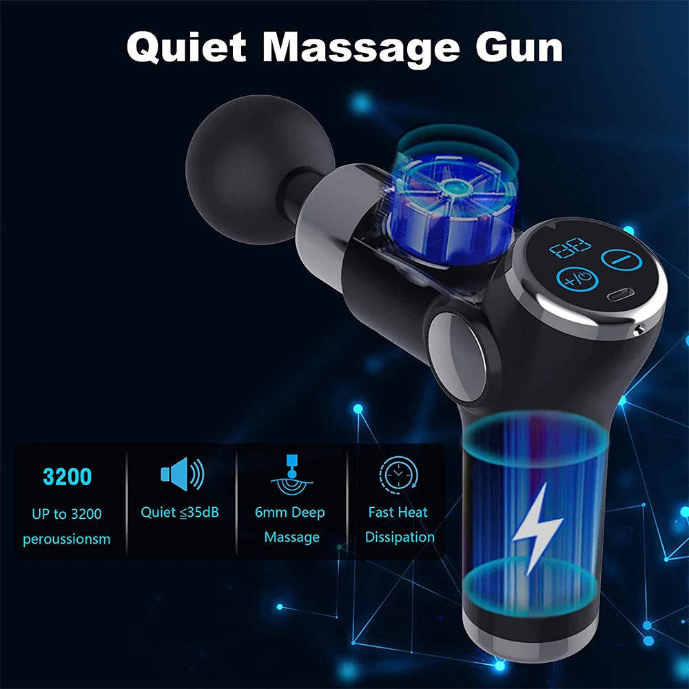Digital Mini Electric Massage Gun | Portable Deep Tissue Pain Relief | UAE Cash on Delivery