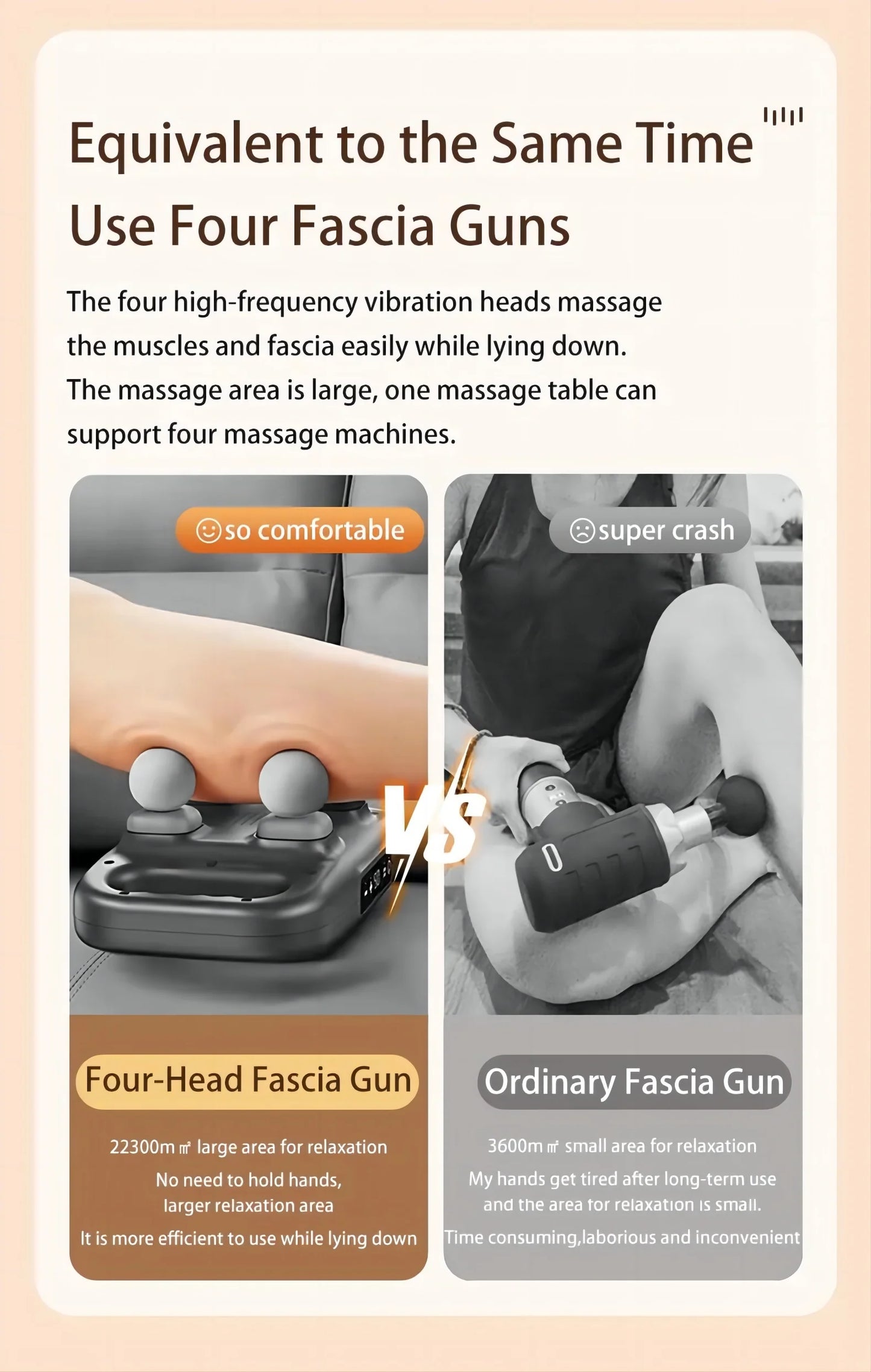 Handheld Four-Head Back Massager Gun | Deep Tissue Pain Relief | UAE Cash on Delivery