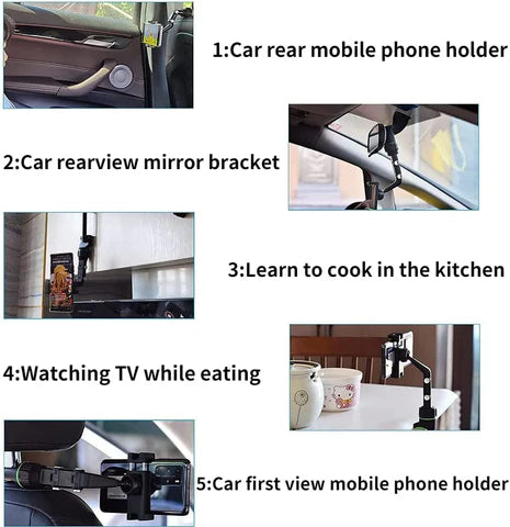 Rearview Mirror Car Phone Holder | 360° Rotation | Safe Driving | UAE COD