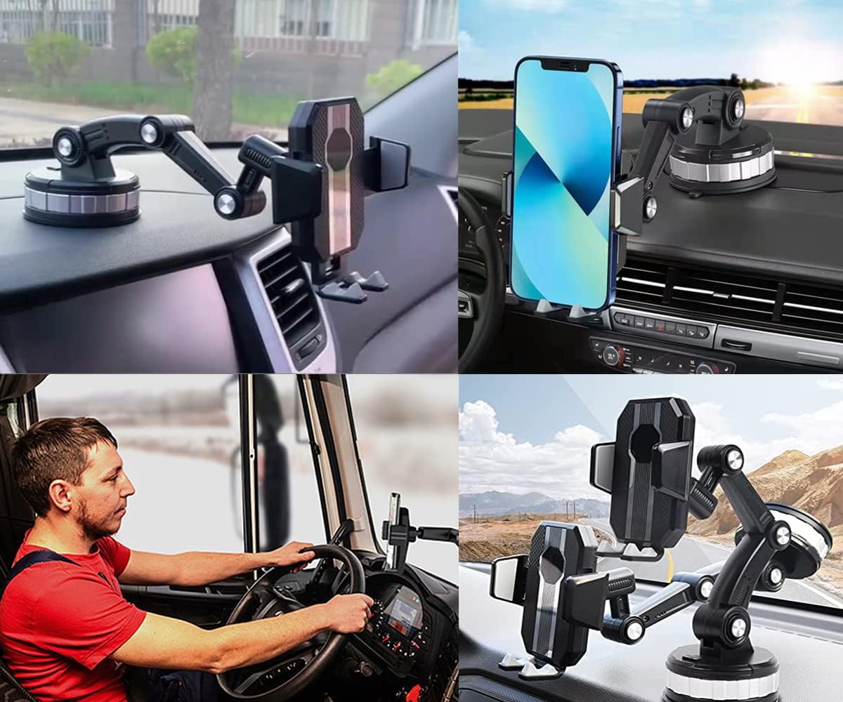 One-Button Car Phone Holder | 360° Rotation | Secure Suction Mount | UAE COD