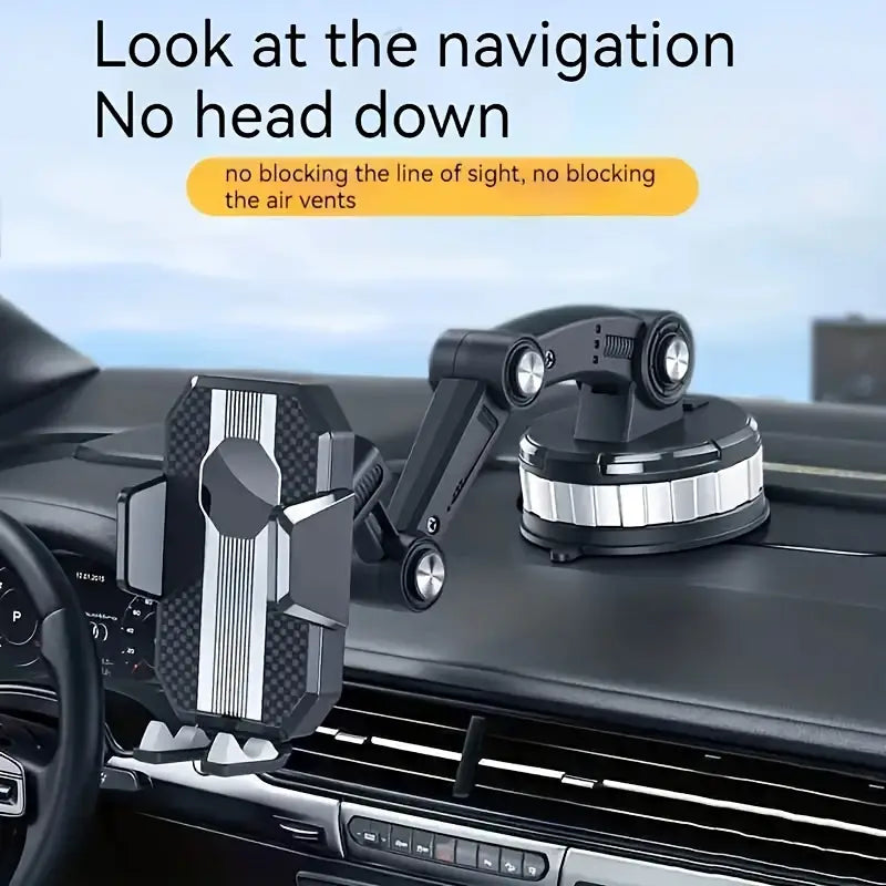 One-Button Car Phone Holder | 360° Rotation | Secure Suction Mount | UAE COD