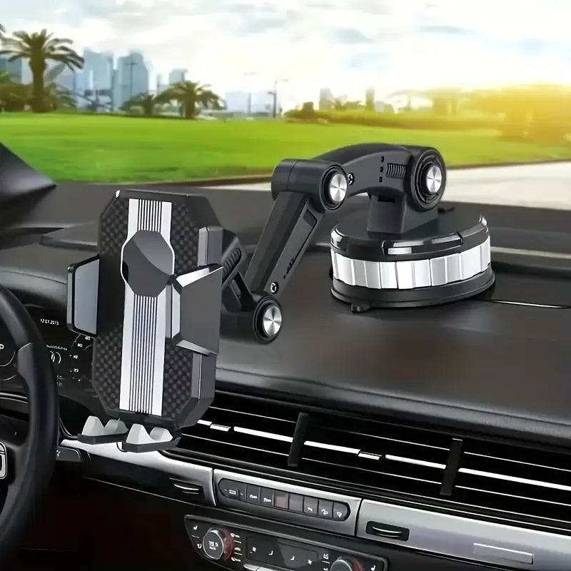 One-Button Car Phone Holder | 360° Rotation | Secure Suction Mount | UAE COD